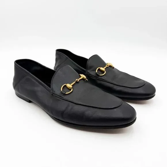 Gucci Horsebit Brixton Loafers Collapsable Heel Black Leather US Men’s 9 - Picture 2 of 14